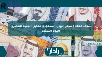 شوف معانا | سعر الريال السعودي مقابل الجنيه المصري اليوم الثلاثاء